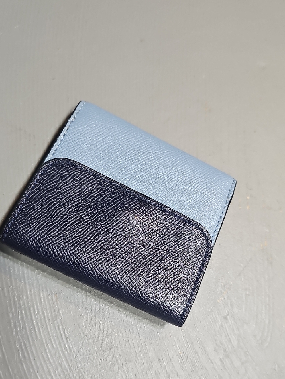 Coach Essential Mini Trifold Wallet In Colorblock Blue - Picture 2 of 11